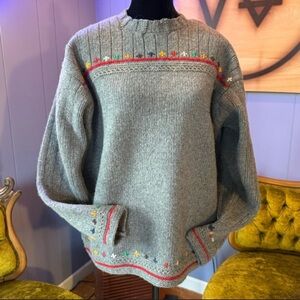 vintage embroidered Indigenous Designs sweater 100% wool